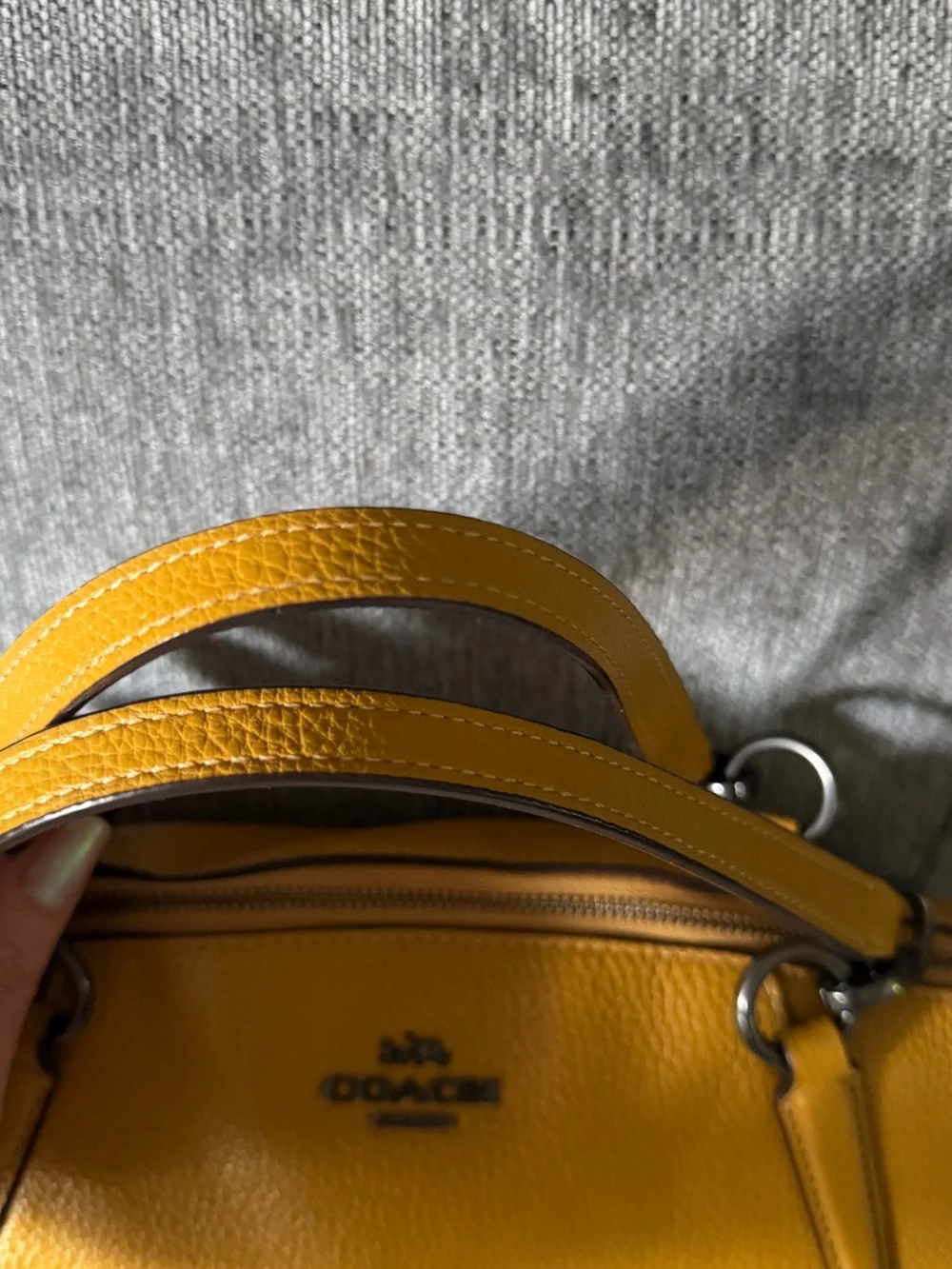 Coach Yellow Pebbled Leather Kelsey Satchel